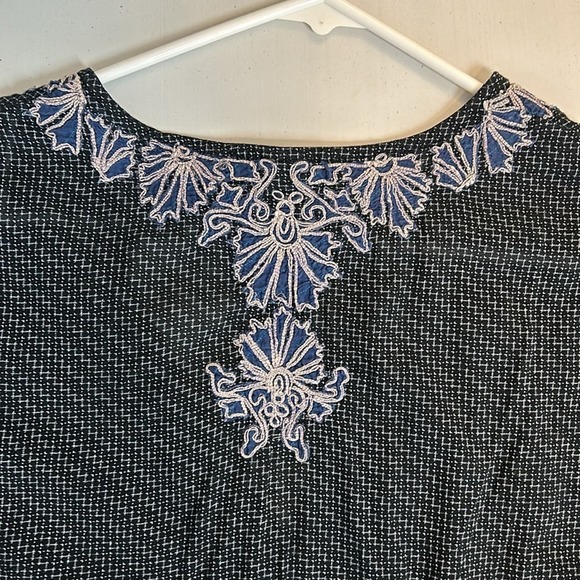 FREE PEOPLE Embroidered Pullover Tunic Kaftan Cover Up Drawstring Waist - Picture 3 of 7